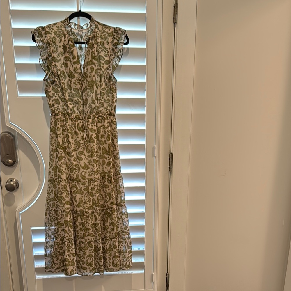 BB Dakota Brown Tan Fit and Flare Maxi Dress